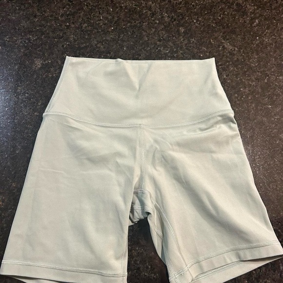 NWOT Lululemon High-Waisted Light Green Athletic Workout  Shorts - Picture 1 of 2